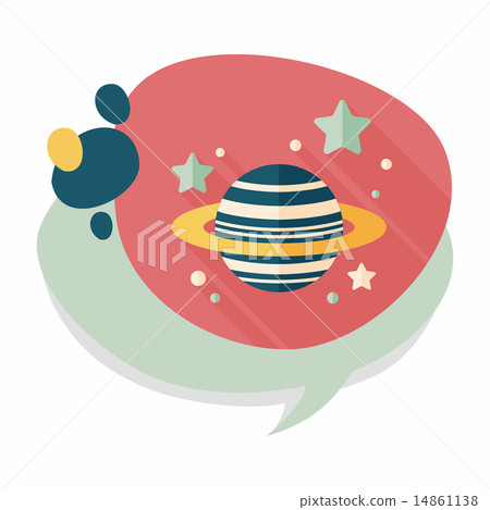 Space planet flat icon with long shadow,eps10 14861138