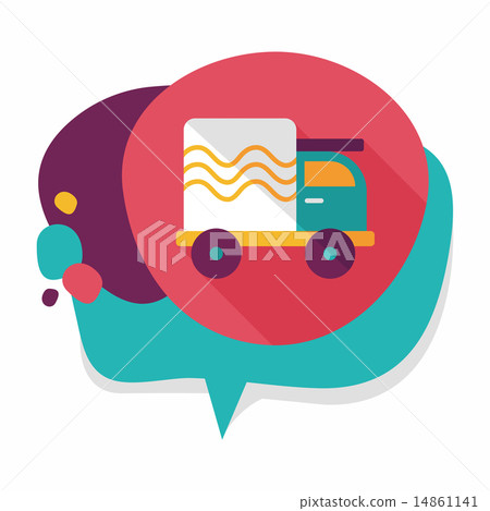 Transportation truck flat icon with long shadow,eps10 14861141