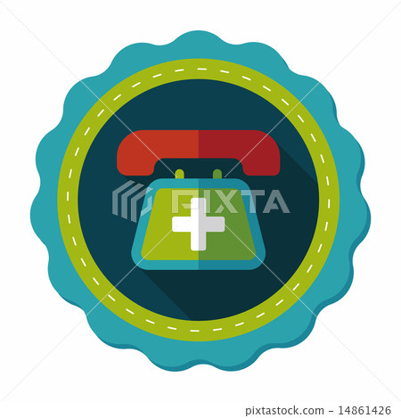 emergency call flat icon with long shadow,eps10 emergency call flat icon with long shadow,eps10 14861426