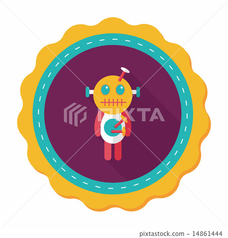 Halloween voodoo doll flat icon with long shadow,eps10 14861444