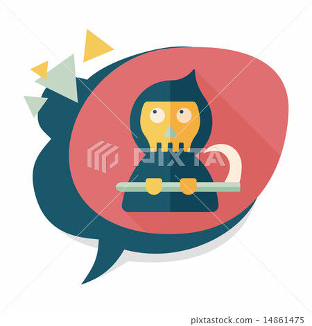 Monster ghost flat icon with long shadow,eps10 14861475