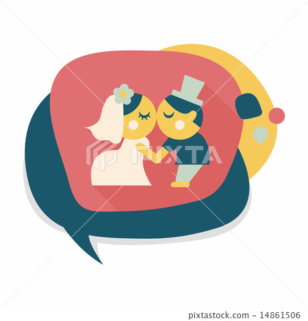 wedding couple flat icon with long shadow,eps10 - Stock Illustration ...