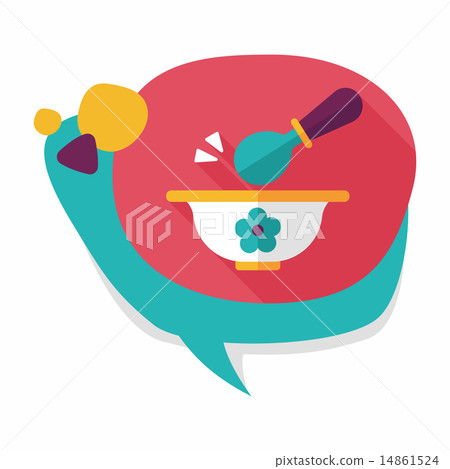 baby food bowl flat icon with long shadow,eps10 14861524