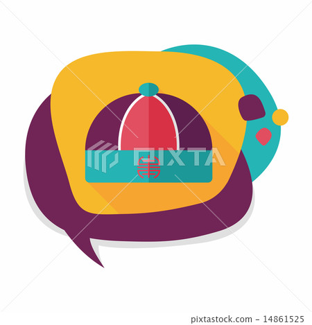 Chinese hat flat icon with long shadow,eps10 14861525