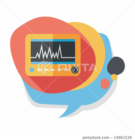 monitor in the ICU flat icon with long shadow,eps10 14861526