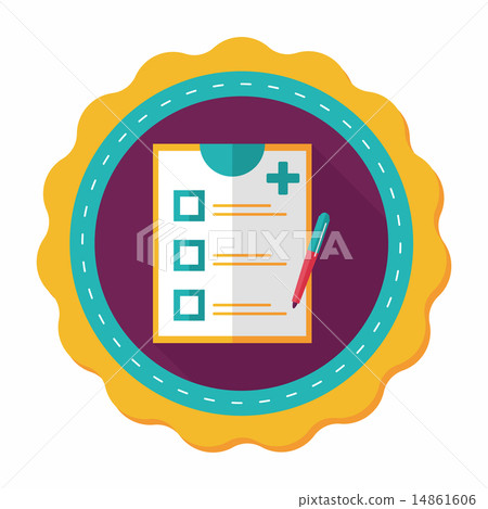 clinical record flat icon with long shadow,eps10 clinical record flat icon with long shadow,eps10 14861606
