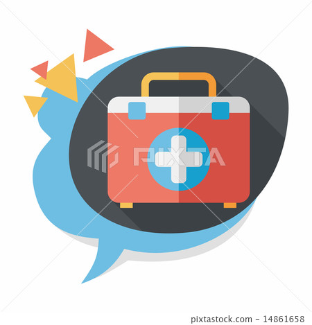 first aid kit flat icon with long shadow,eps10 14861658