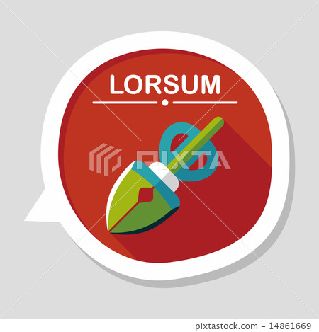 Pet dog pick up poo equipment flat icon with long shadow,eps10 14861669