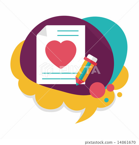 Valentine's day love letter flat icon with long shadow,eps10 14861670