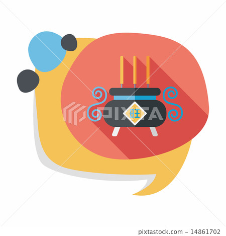 Chinese censer flat icon with long shadow,eps10 14861702