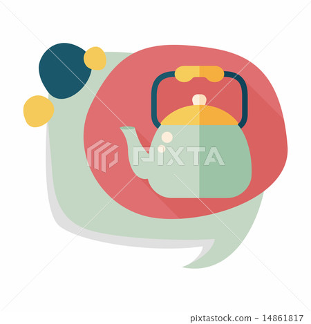 kitchenware tea pot flat icon with long shadow,eps10 14861817