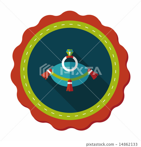 Propose diamond ring flat icon with long shadow,eps10 14862133