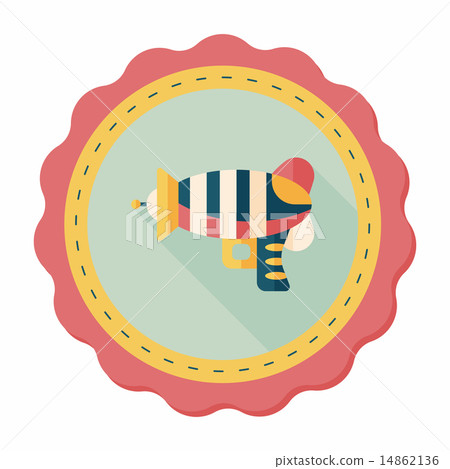 Space gun flat icon with long shadow,eps10 14862136