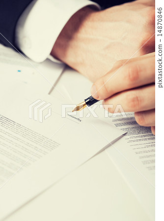 man with contract man with contract 14870846