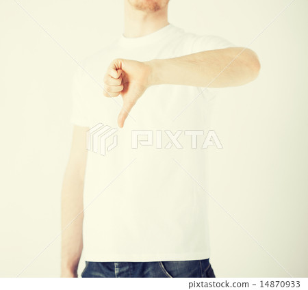 man showing thumbs down man showing thumbs down 14870933