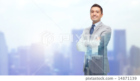 happy smiling businessman in suit happy smiling businessman in suit 14871139