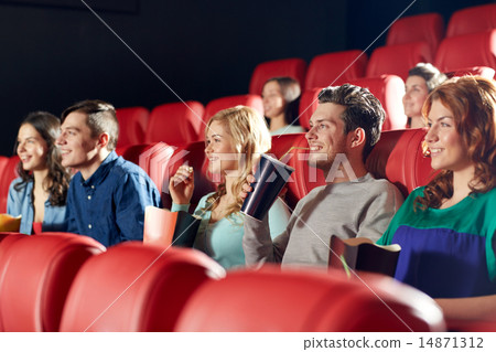happy friends watching movie in theater happy friends watching movie in theater 14871312