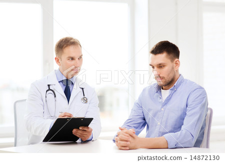 doctor with clipboard and patient in hospital doctor with clipboard and patient in hospital 14872130