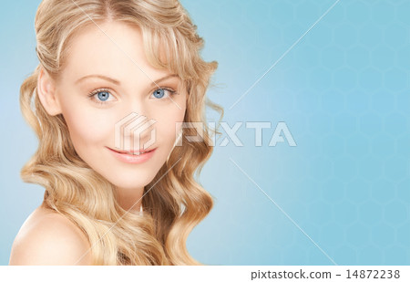 face of beautiful young happy woman with long hair face of beautiful young happy woman with long hair 14872238