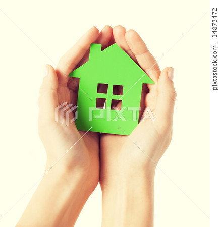 hands holding green house hands holding green house 14873472