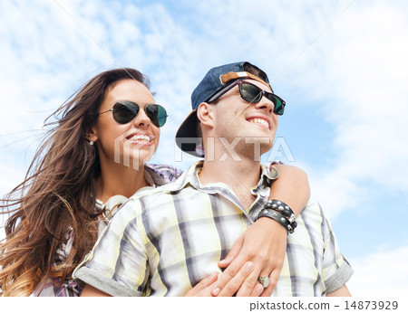 teenagers having fun outside 14873929