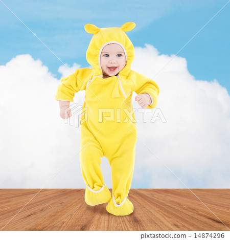 little happy baby making his first steps 14874296