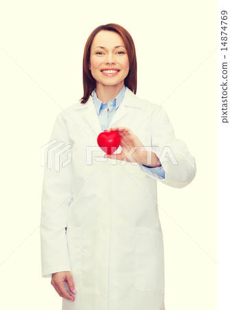 smiling female doctor with heart 14874769