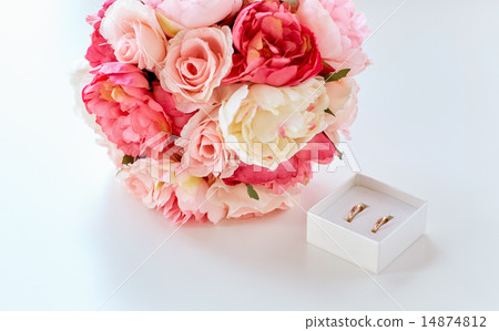 close up of gay wedding rings and flower bunch close up of gay wedding rings and flower bunch 14874812