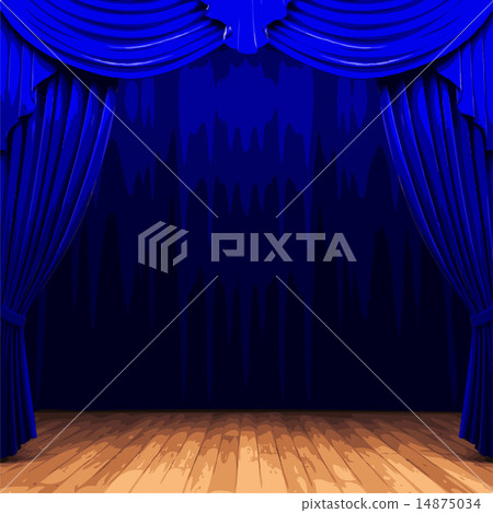 vector blue curtain stage vector blue curtain stage 14875034