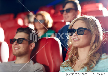 happy friends watching movie in 3d theater happy friends watching movie in 3d theater 14875324