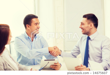 business team working with tablet pc in office 14875607