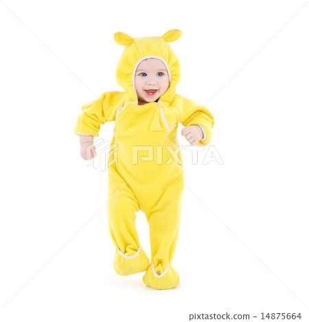 little happy baby making his first steps 14875664