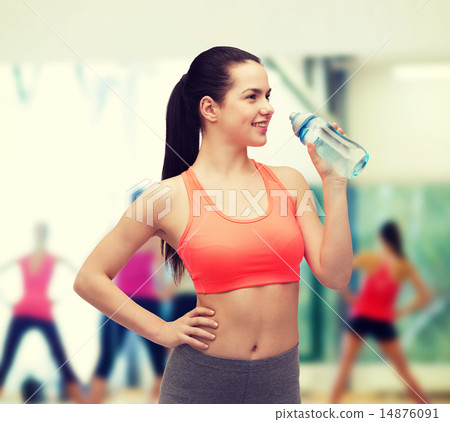 sporty woman with water bottle sporty woman with water bottle 14876091