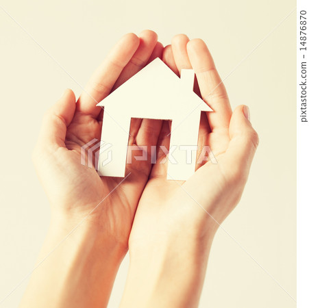woman hands with paper house woman hands with paper house 14876870
