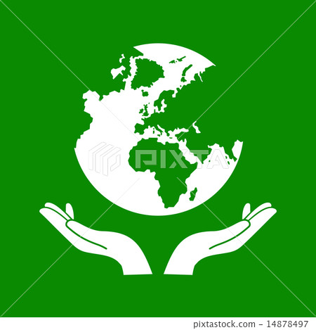 Hands Holding The Green Earth Globe Vector - Stock Illustration ...