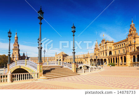 view of Plaza de Espana with bridges. Seville view of Plaza de Espana with bridges. Seville 14878733