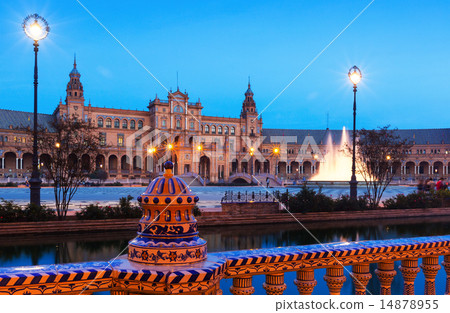 twilight view of Plaza de Espana. Seville 14878955