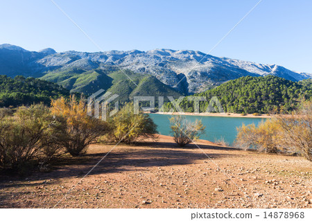 Mountains river with island 14878968