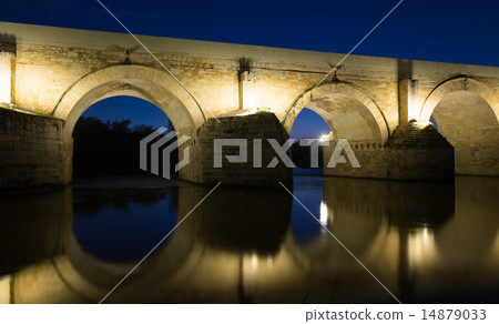 Roman bridge in evening 14879033