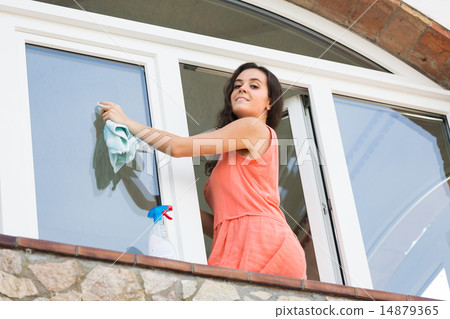 maid cleaning windows 14879365