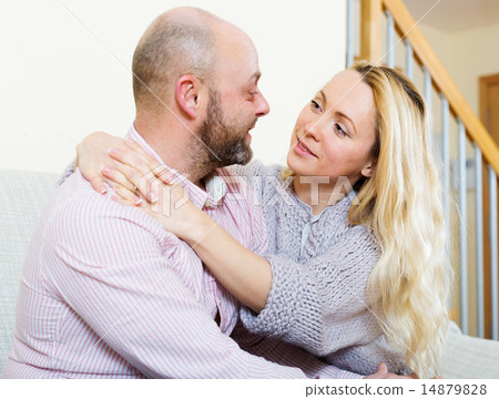 Happy loving couple in home 14879828
