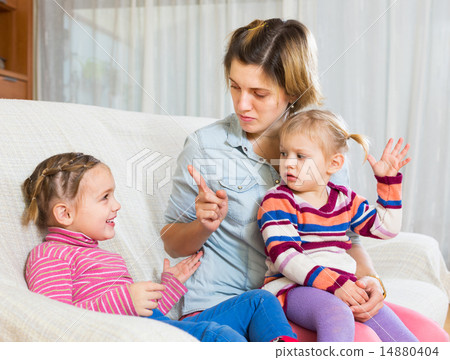 Angry woman shaming child 14880404