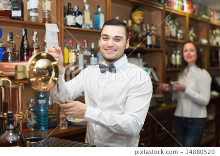 Waitress and barmen working Waitress and barmen working 14880520