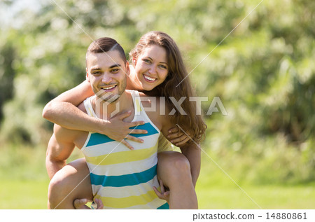 Loving couple in the park Loving couple in the park 14880861