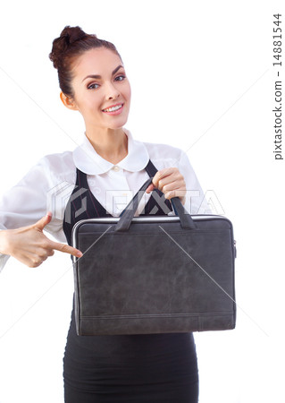 Confident Businesswoman With Briefcase. All isolated on white background. 14881544