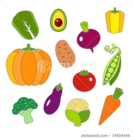 Healthy diet icons fresh organic vegetables Healthy diet icons fresh organic vegetables 14884366