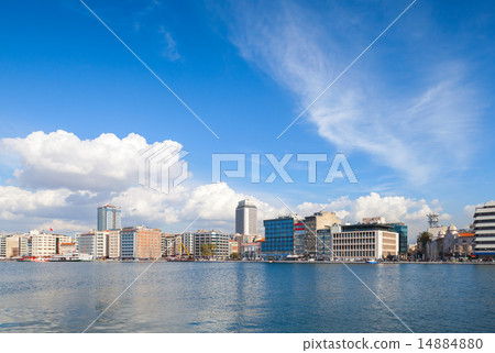 Modern buildings under cloudy sky. Izmir, Turkey 14884880