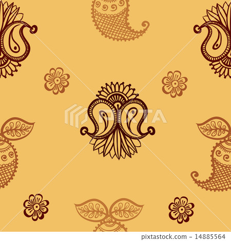 ethnic seamless pattern. Indian ornament, kaleidoscopic flora pattern, mandala. range 14885564