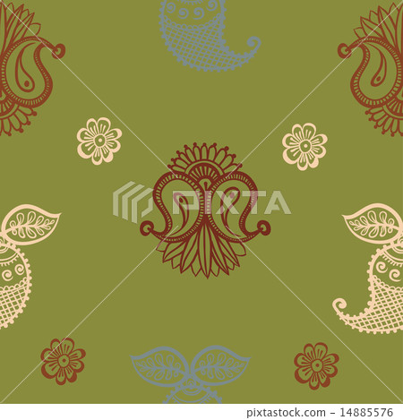 ethnic seamless pattern. Indian ornament, kaleidoscopic flora pattern, mandala. range 14885576