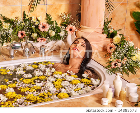 Woman at luxury spa. 14885578